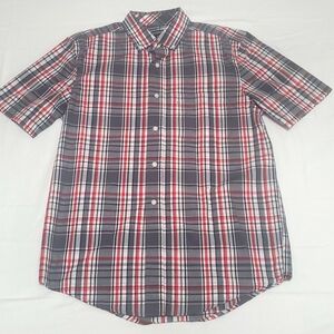 George short sleeve button down plaid shirt small 34-36